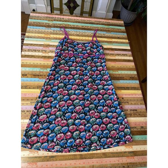 VINTAGE Apsara Mod Floral Babydoll Y2K Slip Dress Retro Cotton Sz XL Tank 90s - Picture 10 of 14
